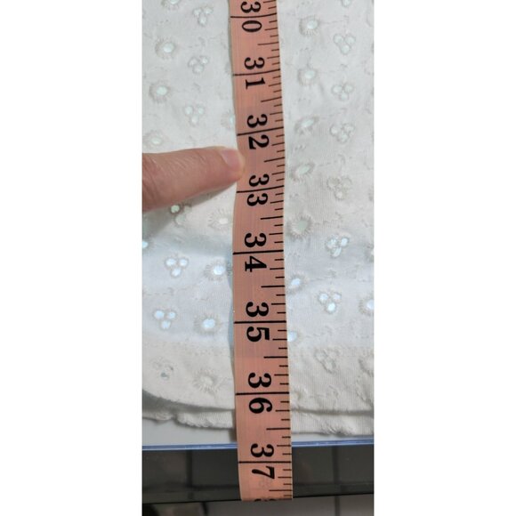 Free People Womens Apricot Rose Mini Dress Puff Sleeve Eyelet White Size XLarge - Picture 13 of 14